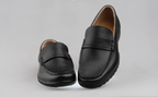 Men's No-Lace Loafers M602 <BLACK>