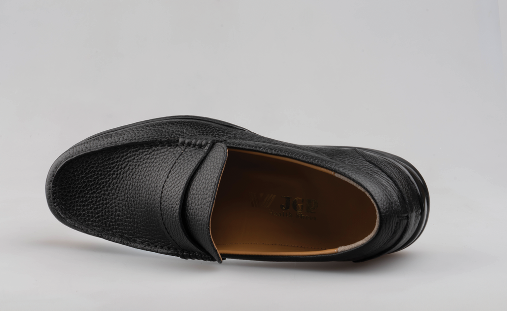 Men's No-Lace Loafers M602 <BLACK>